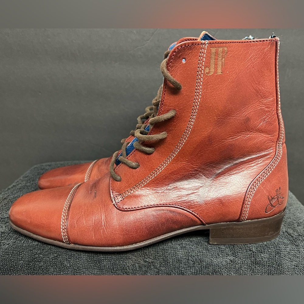 John Fluevog Sal Boots Burgundy Red Cap Toe Men’s Size 7 RARE HANDMADE
